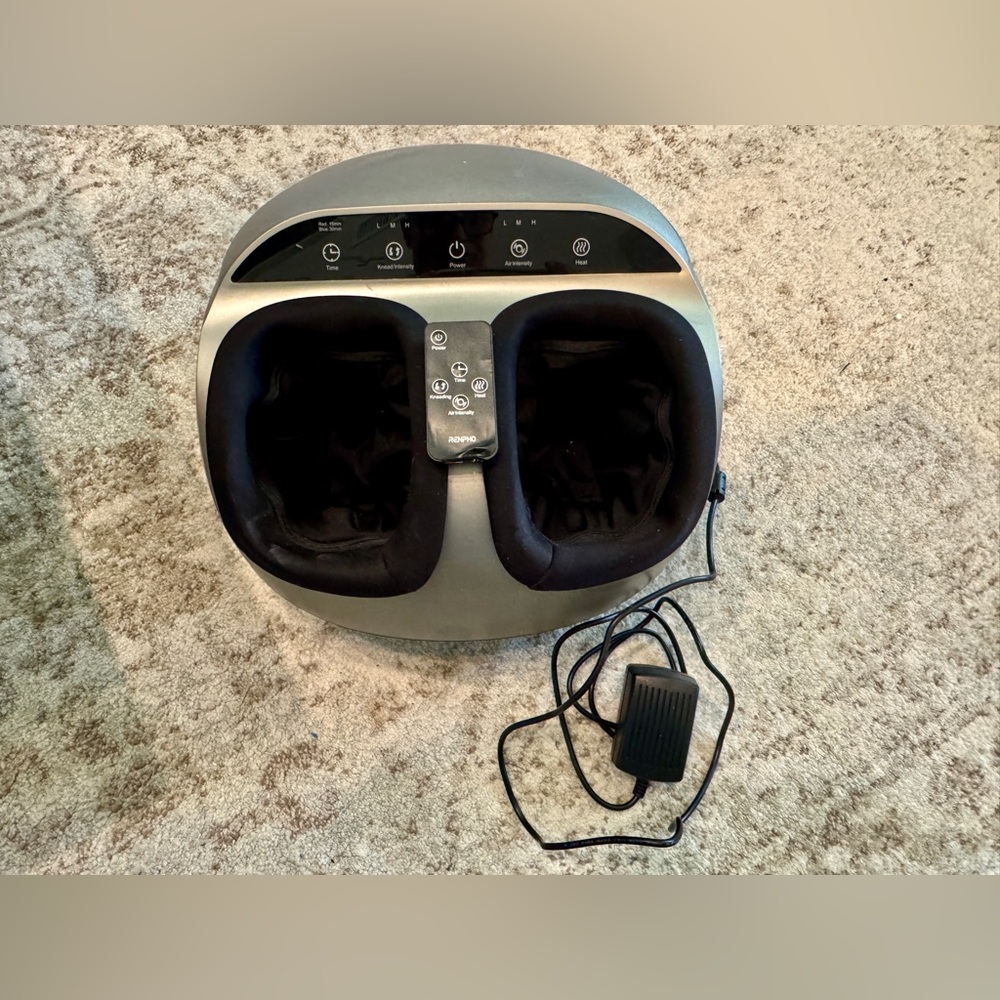 Silver and Black Foot Massager
